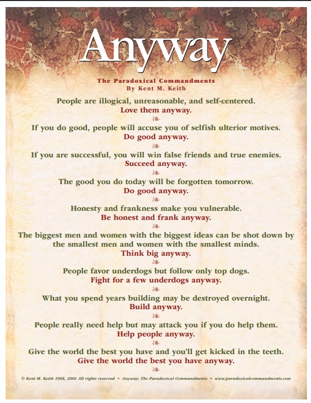 Paradoxical Commandments Image